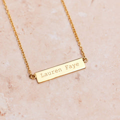 Engravable Bar Necklace