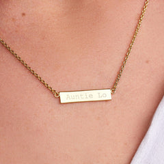 Demi-Fine Engravable Bar Necklace
