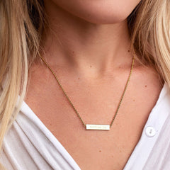 Demi-Fine Engravable Bar Necklace