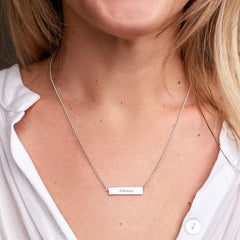 Demi-Fine Engravable Bar Necklace