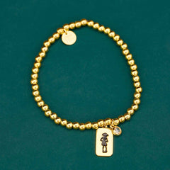 Dobby Metal Bead Stretch Bracelet