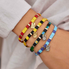 Hufflepuff™ Tile Bead Stretch Bracelet
