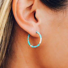 Playa Seed Bead Hoop Earrings