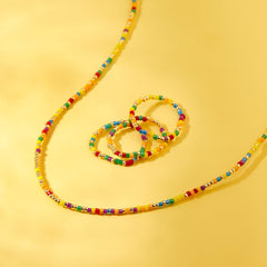 Rainbow Bead Stretch Ring 3 Pack