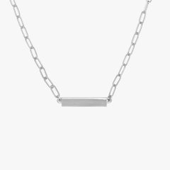 Engravable Paperclip Chain Bar Necklace
