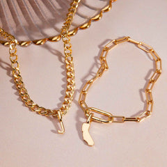 Harper Oval Charm Chain Bracelet