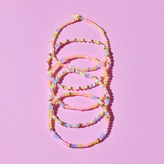 Frosted Bead Stretch Bracelet Set of 5