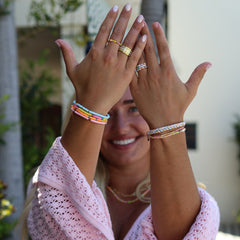 Wide Enamel Stripe Fidget Ring