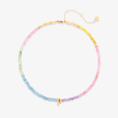 Initial Ombre Stone Bead Choker