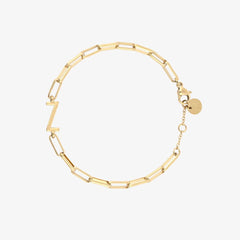 Initial Paperclip Chain Bracelet