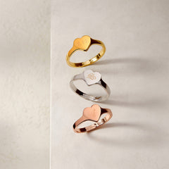 Engravable One Heart Ring