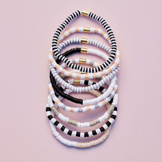 Vacation Vibes Neutral Stretch Bracelet Set of 8