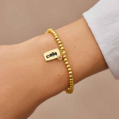 Dobby Metal Bead Stretch Bracelet