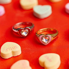 Stone & Enamel Heart Ring