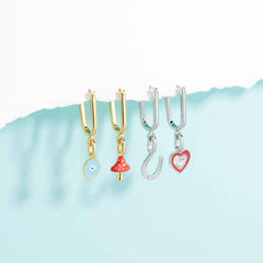 Harper Stone & Enamel Heart Charm