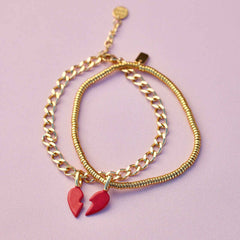 Harper Enamel BFF Heart Charm Set