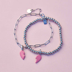 Harper Enamel BFF Heart Charm Set