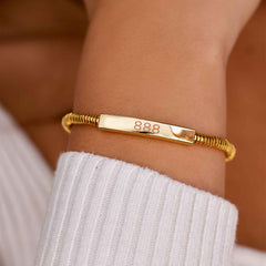 Engravable Disc Bead Stretch Bracelet