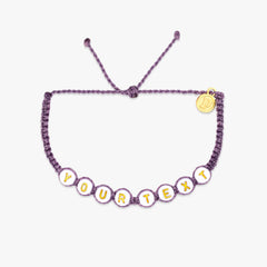 White Alphabet Bead Bracelet