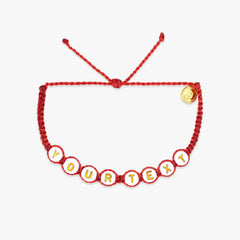 White Alphabet Bead Bracelet