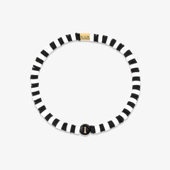 Black and White Alphabet Stretch Bracelet