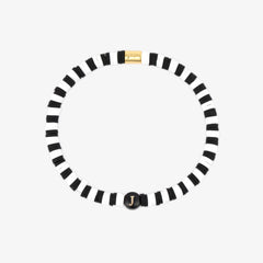Black and White Alphabet Stretch Bracelet