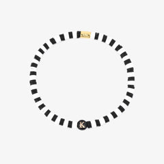Black and White Alphabet Stretch Bracelet