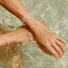 Frosted Bead Stretch Bracelet Set of 5