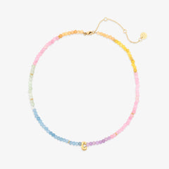 Initial Ombre Stone Bead Choker