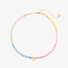 Initial Ombre Stone Bead Choker