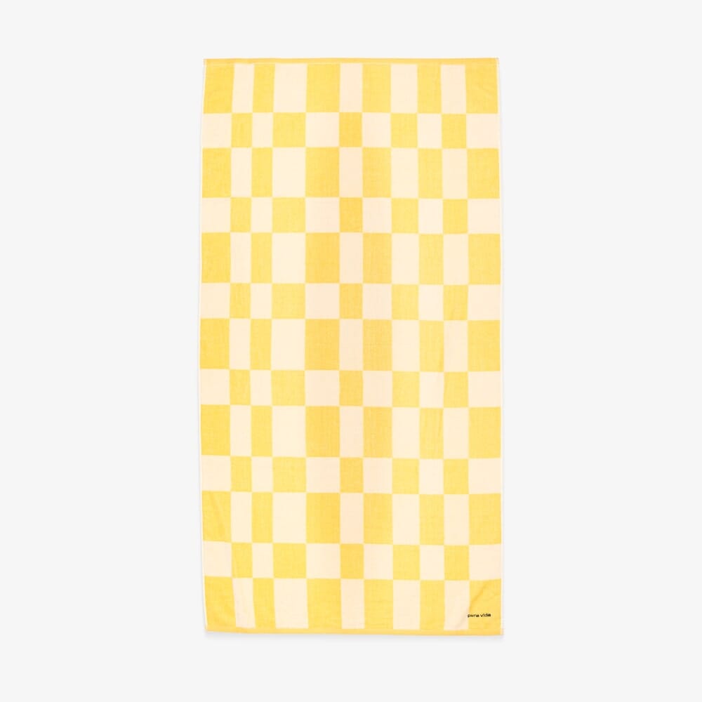 Yellow & White Checkerboard Towel