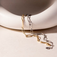 Initial Paperclip Chain Bracelet