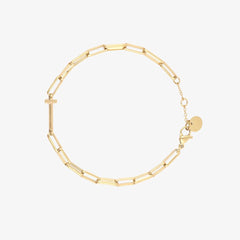 Initial Paperclip Chain Bracelet